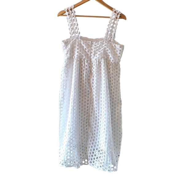 Line & Dot Raneal Dress Loop Laced Eyelet Lace White Back Zipper Size Medium - Picture 5 of 12